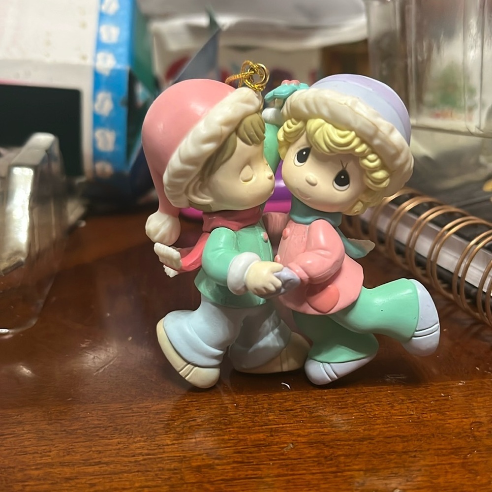 Vintage Precious Moments Christmas Holiday Ornament Boy & Girl Dancing 1996